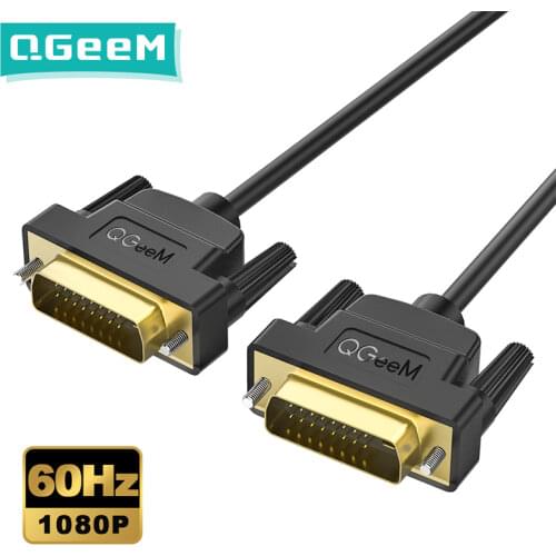 QGeeM DVI to DVI Cable 2K DVI DVI Adapter for Xiaomi TV Box Dual Link Male to Male Digital Video Cables DVI Splitter DVI-D 24+1