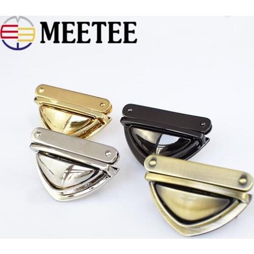 2pcs Meetee 3.5*5cm Metal Twist Turn Lock Snap Clasps Closure Buckle for Handbag Purse Bags Hardware Accessories Bag Locks