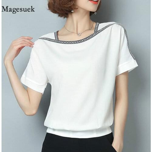 Fashion Causal Plus Size Women Blouse Shirt 2020 Short Sleeve Women Tops Chiffon Blouse Women Shirt Blusas Femininas 0370 30