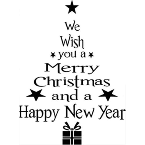 Blessing Christmas Tree window stickers wall glass vinyl decorations for home mall club Festival Xmas wallpaper 43*24cm 3 colors