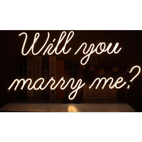 Will You Marry Me Neon Light Sign Custom Flexible Led Acrylic Party Wedding Decoration Aesthetic Room Decor Lighting For Sign