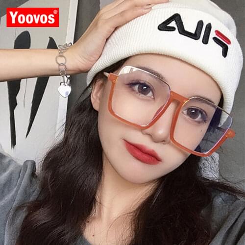 Yoovos Retro Glasses Frame Women Oversized Eyeglasses For Women Anti Blue Light Eyewear Optics Brand Designer Glasses Frame Wome