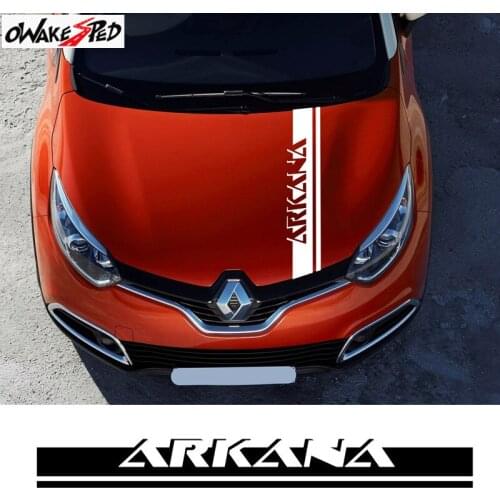 Car Bonnet Stripes Engine Cover Stripes Auto Hood Lids Decor Sticker Racing Sport Styling Vinyl Decal For Renault Arkana