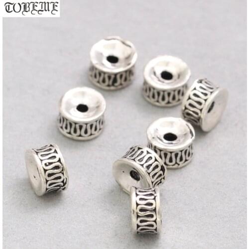 Handmade 925 silver jewelry spacers sterling silver lucky symbol beads jewelry findings buddhist malas markers malas spacers