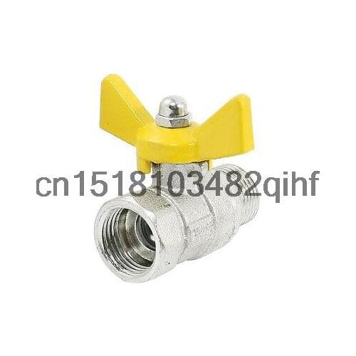1/2"PT Male to 3/4" Female Thread Water Gas Flow Control Metallic Ball Valve
