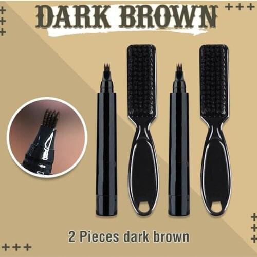 Beard Pen Beard Filler Kit Waterproof Beard Filler Pencil For Men With Brush Salon Facial Hair Engraving Styling Eyebrow Tool
