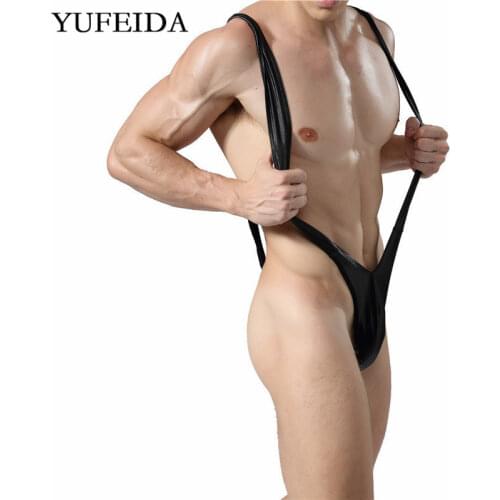 Yufeida Sexy Men Undershirts Bodysuits Lingerie Wrestling Singlet Jumpsuit Thongs Leotard Mens Underwear Male Sleepwear Clubwear