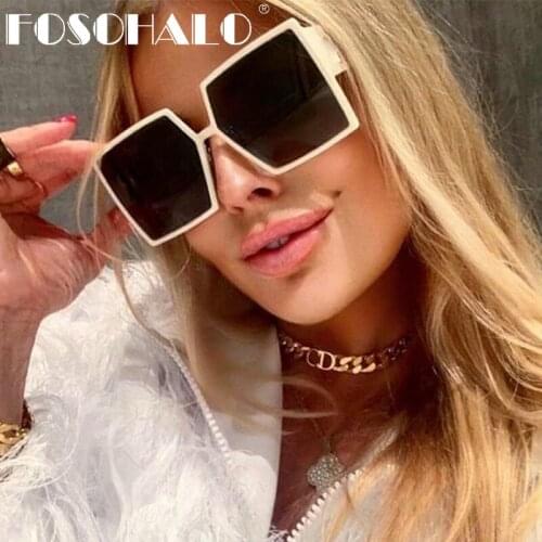 Oversized Square Sunglasses Women Men Vintage Luxury Brand Designer Sunglasses Men 2020 Retro Rectangle Eyewear Shades Oculos