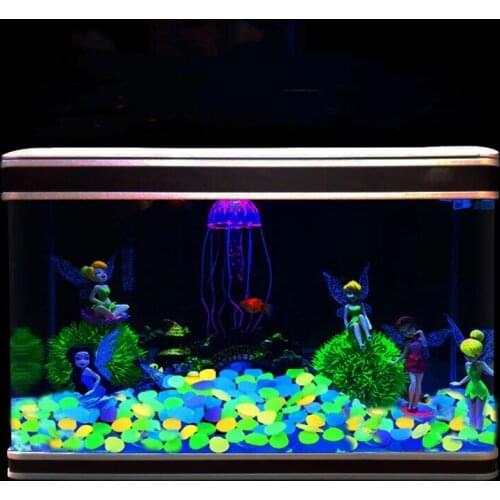 50PCS Fish Tank Luminous Stones Decoration Glow In The Dark Garden Pebbles Rocks for Garden Walkways Path Patio LawnYard Garden