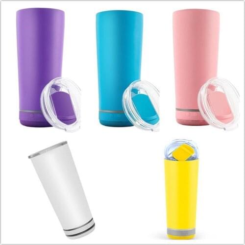 18oz Water Bottle Speaker Stainless Steel White Sublimation Music Tumbler Double Wall Thermos Vacuum Wireless Speaker Cup