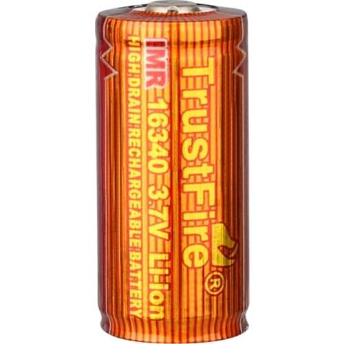 TrustFire MC12 IMR16340 Battery Li Ion 3.7V 650Mah Rechargeable Lithium Cells With Nipple Top For MC1 Led 1000Lm Head Flashlight