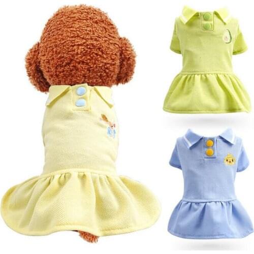 2020 Puppy Spring Summer Dresses for Dogs Clothes Cute Polo Student Skirt Dress Princess Dog Coat Clothes Pet Apparel Supplies