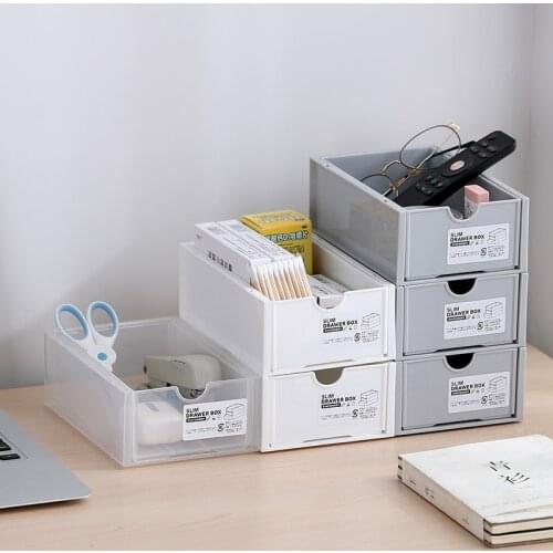 Drawer Desk Storage Box Plastic Document Sundries Holder Cosmetic Cabinet Storage Organizer Desktop Makeup Organizer Box