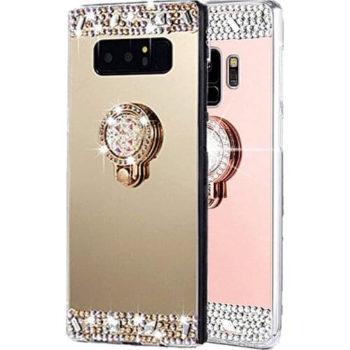 Luxury Ring Holder Mirror Bling Case for Samsung Galaxy Note 10 9 8 S8 S9 S10 Plus A8 A6 Plus A7 J4 J6 J2 Pro 2018 J7 Neo Cover