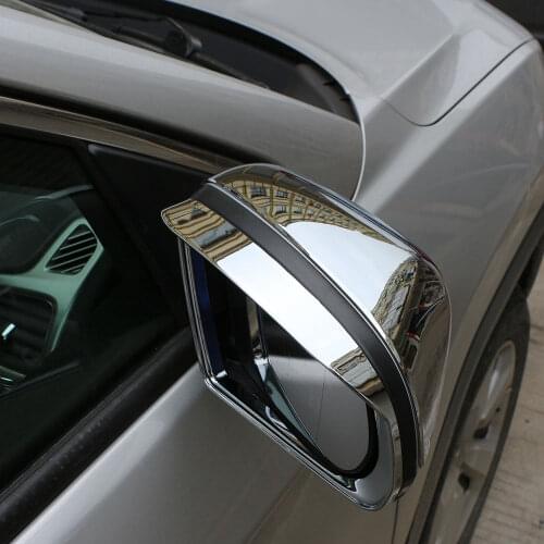 1 PAIR ABS Chrome Car Rearview Mirror Protection Cover Rain Visor Stickers for Jeep New Compass Renegade 2017 2018 Accessories