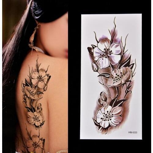1PCS Fake Temporary Tattoos Stickers 3D Rose Flowers Arm Shoulder Thigh Tattoo Waterproof For Women