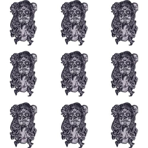 10Pcs/Set DIY Punk Embroidered Patches For Clothing Iron On Embroidered Patches For Clothes Appliques For T-shirt Badges Stripe