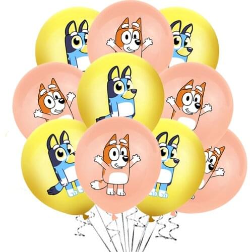 10pcs/lot 12inch Bingo Bluey Balloons Paw Dog Theme Party Decor Kids Toys Puppy Pet Animal Inflatable Ball Happy Birthday Baloon