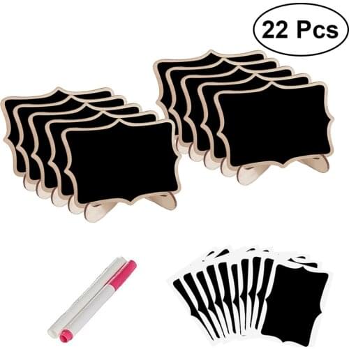 10pcs Mini Lace Shape Wooden Framed Blackboard Chalk Board Wedding Party Table Wood Marriage Number Tag Stands