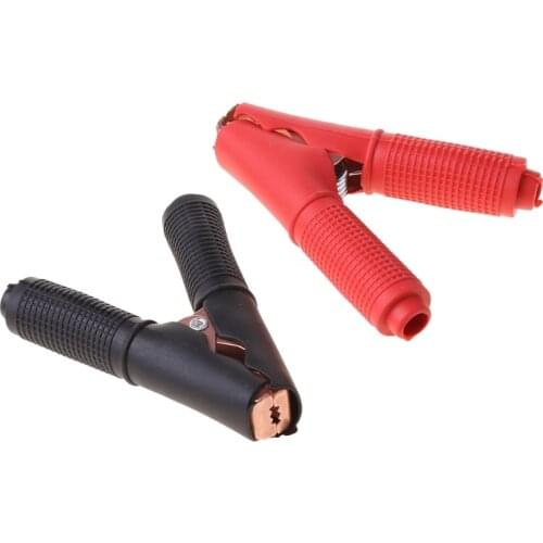 2pcs Alligator Crocodile Clip Clamp Testing for Car Vehicle Battery Charger Test Red/Black