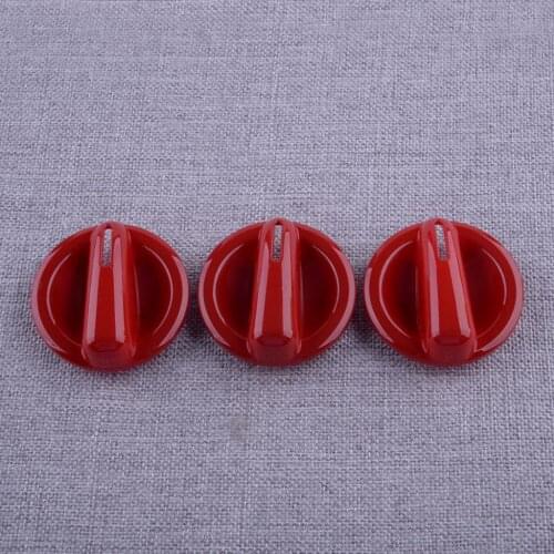 3Pcs Car Red ABS Air Conditioning AC Switch Knob Covers Trims Fit For Jeep Wrangler JK 2010 2009 2008 2007