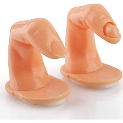 5pcs Plastic Fake Fingers Model for Nail art Practice and Manicure Training Gel Polish Display Tools Adhesive Bottom