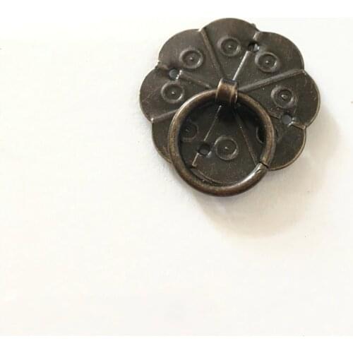 Antique Bronze Tone Quincunx Drawer Cabinet Desk Door Pull Handle Knob Furniture Hardware 3.2cm x 2.9cm,10Pcs