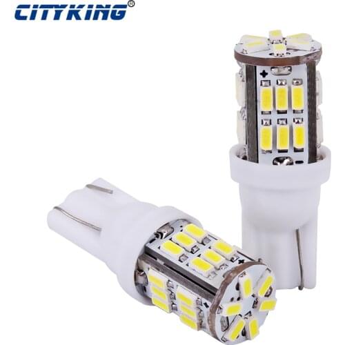 Free Shipping 100pcs T10 led 30smd 3014 SMD Car Bulb Car Auto LED T10 30led 194 W5W Wedge Light Bulb Lamp t10 30SMD White light