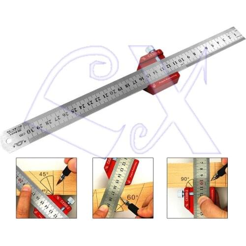 Woodworking marking ruler 45 90° angle ruler Adjustable marking ruler Woodworking multifunctional marking ruler Height ruler