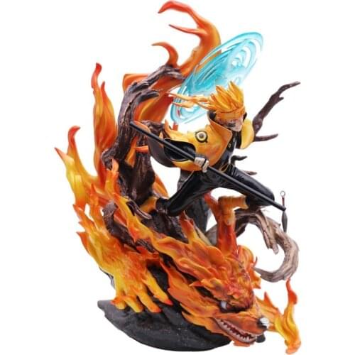 34cm Anime Figure Narut Shippuden GK Uzumaki Rasengan Battle Action Figure Model Anime Prototype Statue Collectible Toy Gift