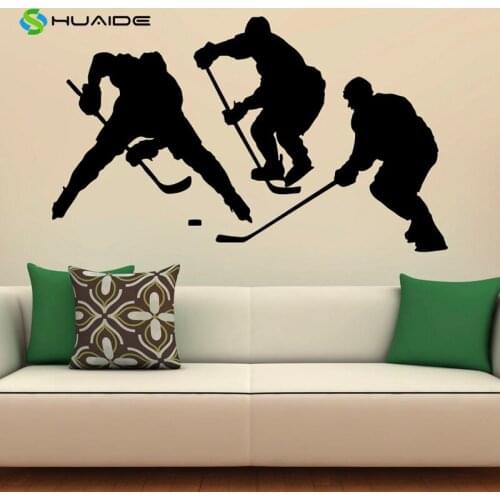 Hockey Players Sticker Wall Decal Sports Interior Bedroom Home Decor Dorm Room Wall Poster Art Vinilos Paredes Mural Vinyl A86