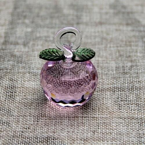 30/40mm Crystal Hanging Apple Figurine Christmas Gifts Glass Glaze Paperweight Home Decor Ornaments Hanging Crafts