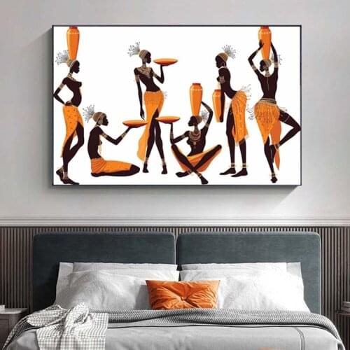 African Abstract Art Black Woman Oil Painting on Canvas Cuadros Posters and Prints Scandinavian Wall Art Picture Home Decor