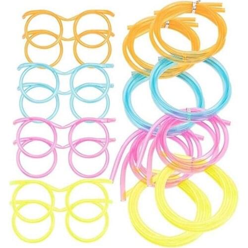 Creative Funny Glasses Straw For Kids Birthday Party Toys Fun Glasses Flexible Drinking Toys Children Baby Party Toys Gifts