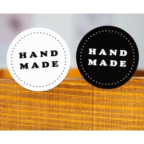 102 Pcs Round Kraft Paper Sticker Labels Black and White Mix DIY Handmade and Gift Packaging Bake Decoration Seal Stickers