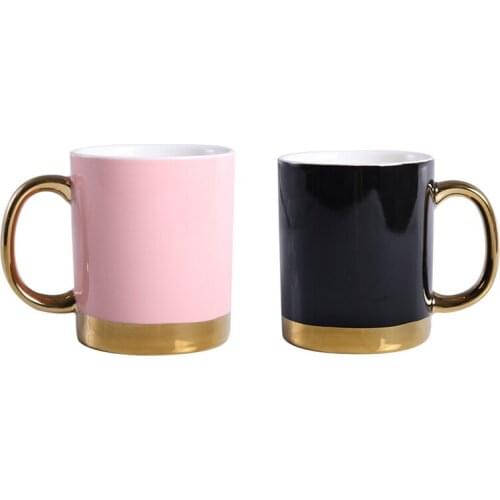 Mug Ceramic Cup Northern Europe Simple Coffee Cup Lovers Cup With Handle Gold Handle Mug