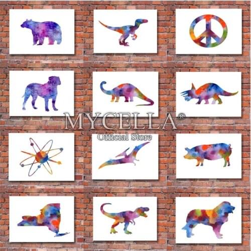 Cartoon,5d Diy Diamond Painting,christmas Gift,watercolor,animals,diamond Embroidery,colorful,diamond Mosaic,home Decor,Round
