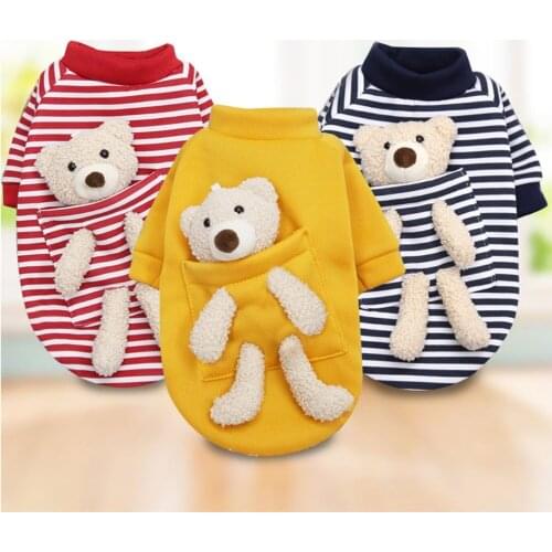 Cartoon Warm Pet Dog Clothes Autumn Winter Pet Dog Hoodie Clothing for French Bulldog Yorkshire Pet Puppy Dog Sweatshirt Apparel