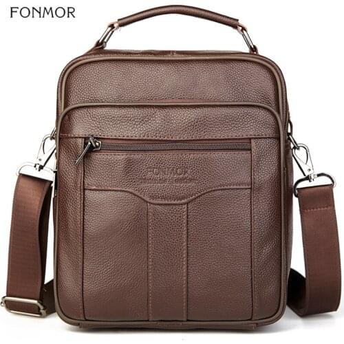 FONMOR Genuine Leather Men Messenger Bags Luxury Brand Mens Crossbody Bags Business Cowhide Male Handbag Shoulder Bag Men Bag