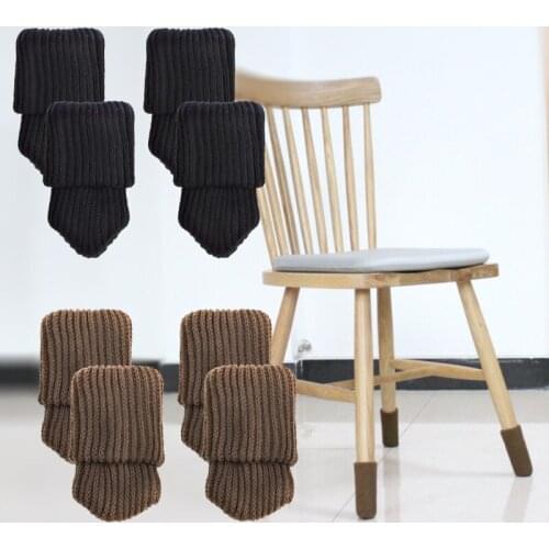 4pcs Chair Leg Socks Cloth Gloves Floor Protection Knitting Wool Socks Anti-slip Table Furniture Feet Sleeve Cover Protectors