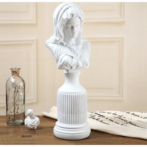 Notre Dame Bust Decor Resin Handicraft Desktop Decoration Living Room Clothing Store Showcase Furnishing Virgin Mary Statue 44CM