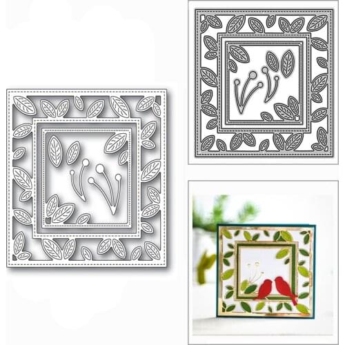 New Nesting Square Petite Leaf Frame 2020 Metal Cutting Dies for DIY Scrapbooking and Card Making Decor Embossing Craft No Stamp