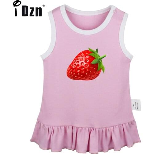 NEW Summer Cute Baby Girls Sleeveless Dress Sweet Strawberry Fruit Blueberries Pleated Dress Infant Clothes Cotton Vest Dresses