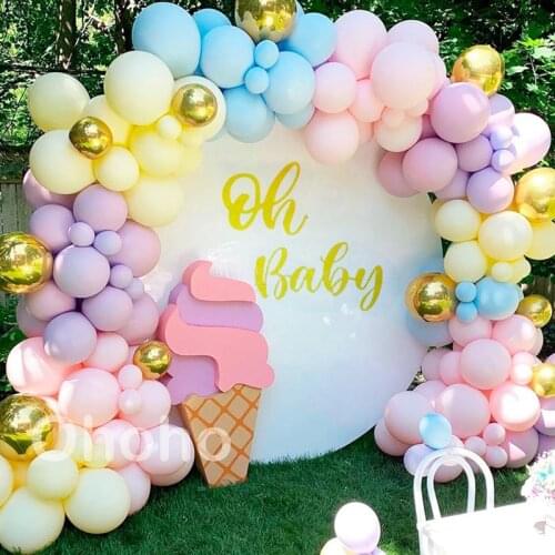 Ohoho Rainbow Macaron Pastel Balloons Garland Arch Kit Unicorn Birthday Party Boy Girl Baby Shower Wedding Decorations