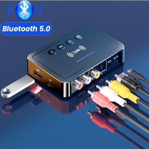 NFC USB Bluetooth 5.0 Transmitter Receiver 3 in 1 Adapter Dongle Wireless Music Audio for Home TV PC with LED Digital Display