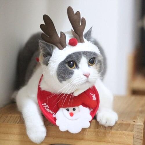 Cat Dog Head Band Cute Costume Deer Cosplay Cap Cat Headdress Performance Props Funny N58 Christmas Tree Pet Hat Head N58
