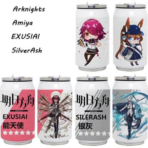 Cartoon Printing Creative Gift Thermos Tumbler Cups for Adult Galgame Arknights Amiya EXUSIAI SilverAsh Water Cup Vacuum Flasks