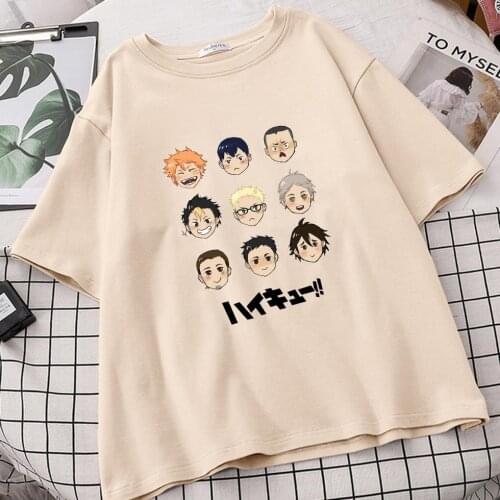 Japan Anime Haikyuu Players Character Print Women T-Shirt Fashion Oversize Tops Summer Soft Tees Breathable Soft Tshirt Womens