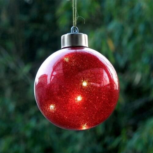 2pcs/pack Diameter=8cm Small Size Happy Red Handmade Glass Ball Lighting Christmas Day Home Decoration Festival Wedding Prop