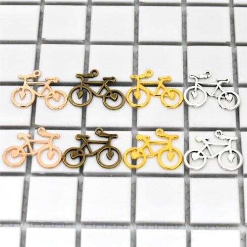 20pcs/lot 23x31x2mm Retro Alloy Pendants,4 Colors Plated Bike Charms Pendants For Making Handmade Jewelry